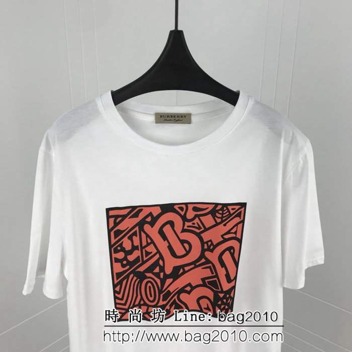BURBERRY巴寶莉 19早春 最新 BBR x Riccardo 限量專屬TB標識短袖T-shirt絲光棉面料 ydi2156